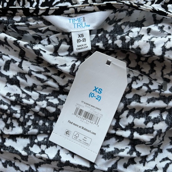 Time and Tru Black and White Mini Dress - Picture 4 of 4